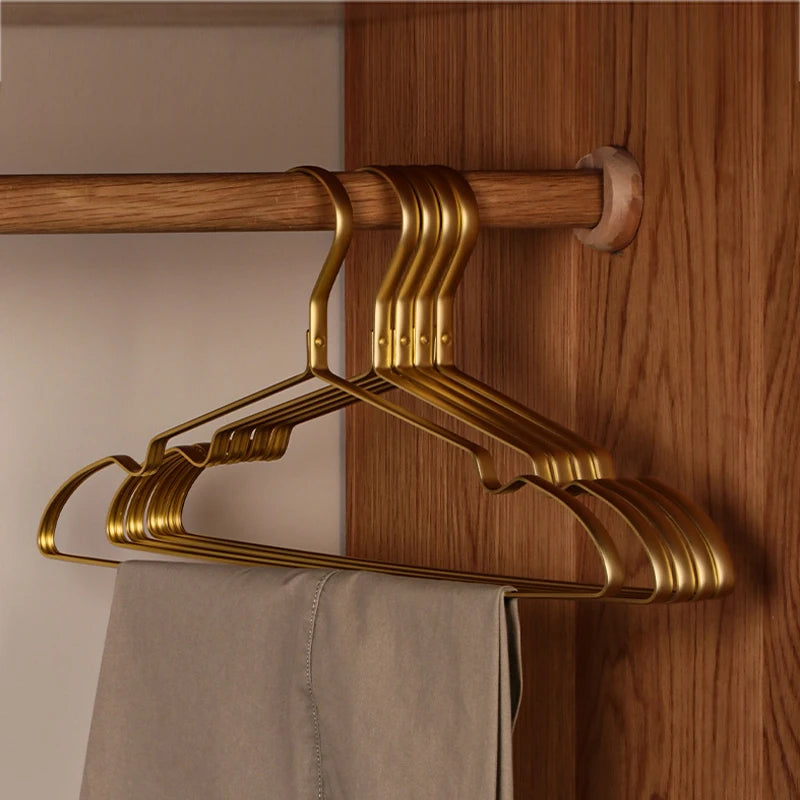 10pcs Matte Gold Hanger Clothes Horse Aluminum Alloy