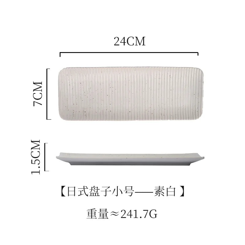 Japanese-Style Rectangular Plate Creative Ceramic Dish Sushi