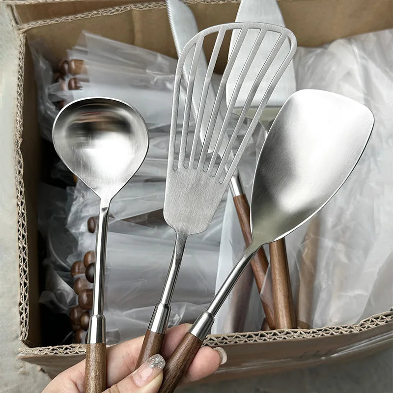 Jaswehome 5pcs Stainless Steel Cooking Spoon Frying Spatula