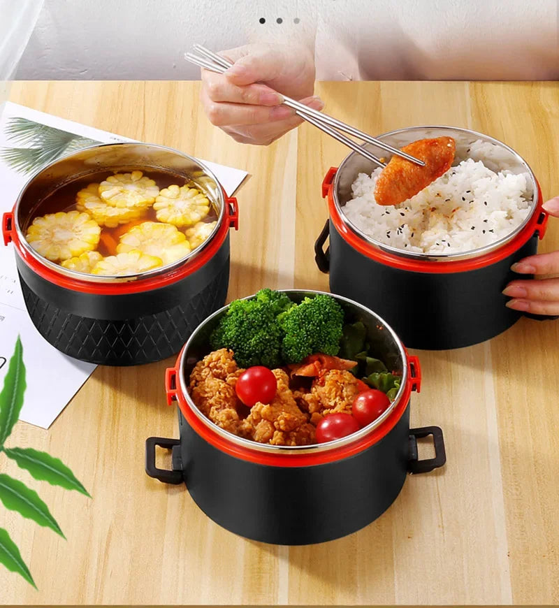 Layer Stainless Steel Lunch Box Kids Student Office