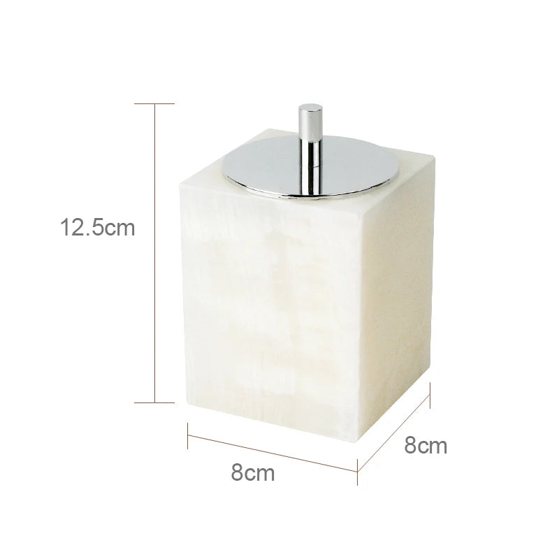 White Onyx Natural Marble Bathroom Luxury Soap Dispenser