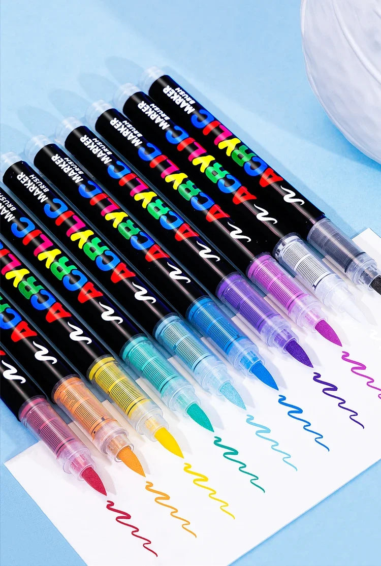 12-240 Colors Acrylic Paint Markers Brush Tip Direct-Liquid