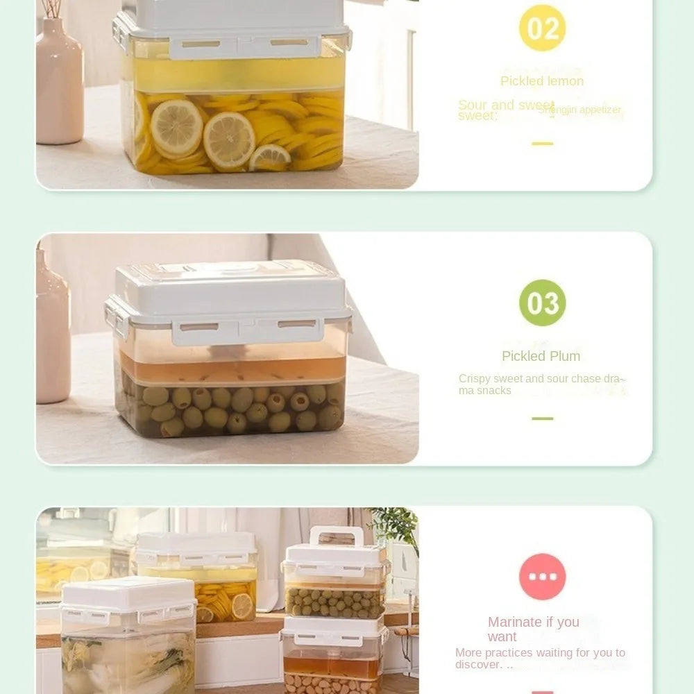 4/5l Pickle Jar Press Plate Leakproof Kimchi Container