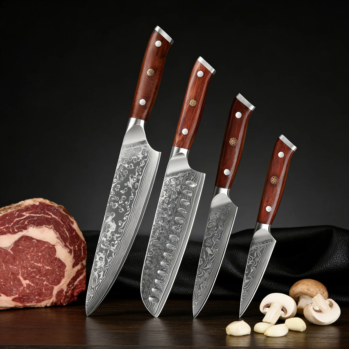 1/2/3/4pcs 67 Layer Damascus Steel Knife Fruit Vegetable