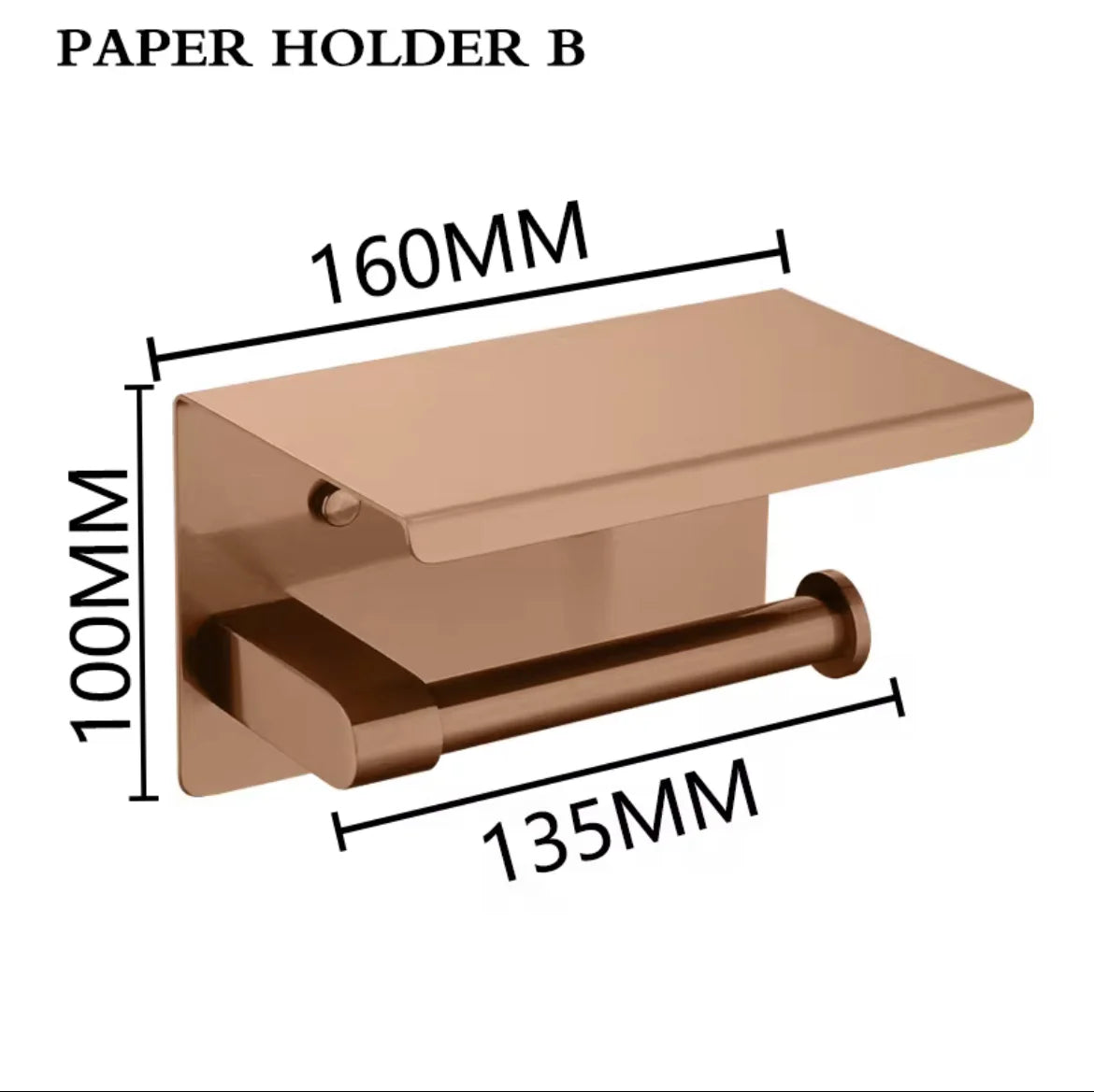 Brushed Rose Gold Stainless Steel Wall-Mounted Bathroom -Towel