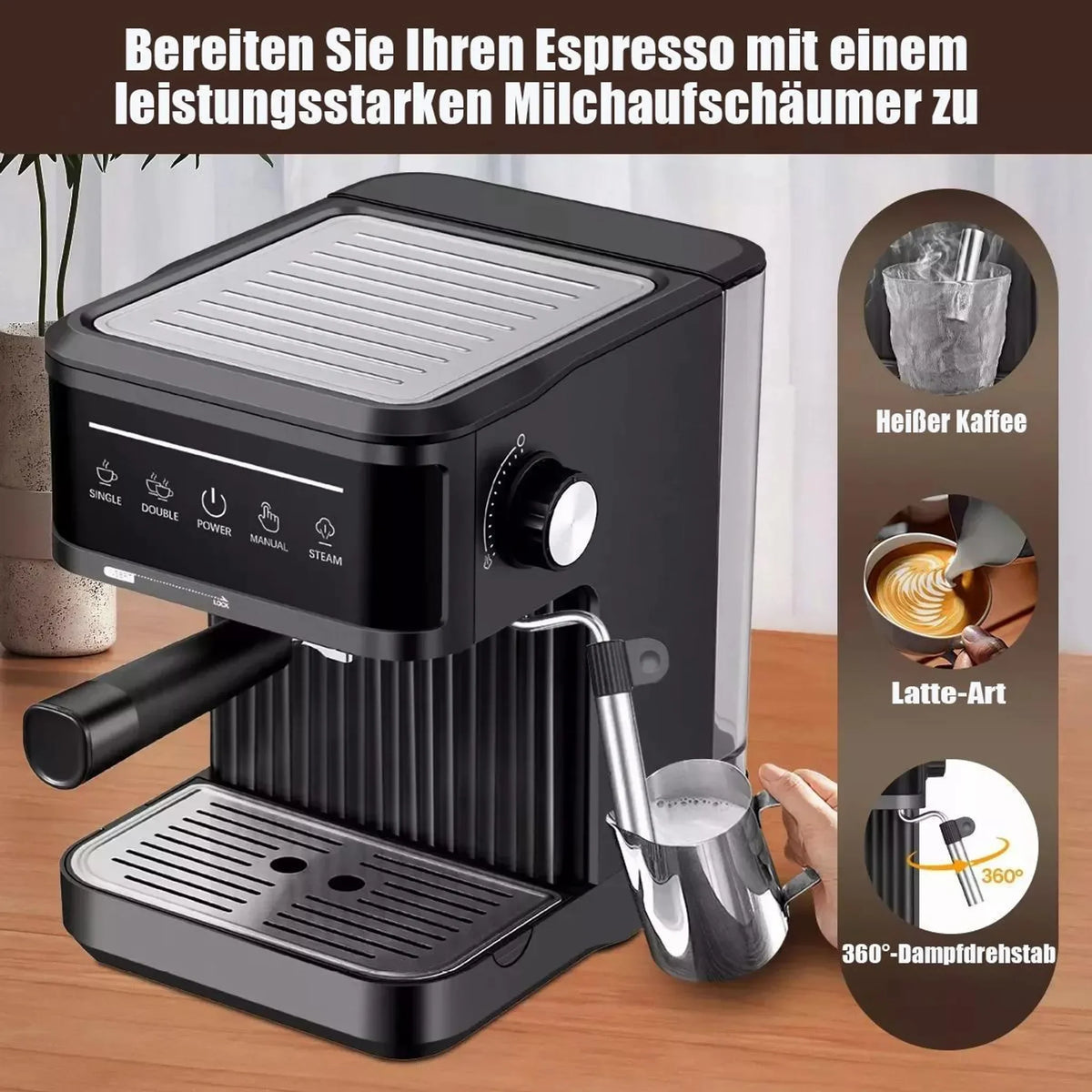 20 Bar Espresso Machine Smart Touchscreen 360 Steam