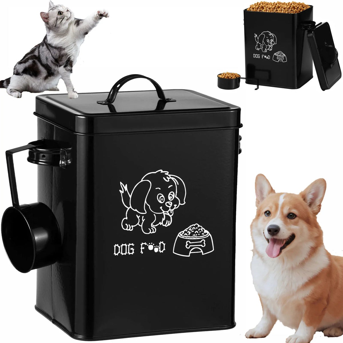 Pet Food Storage Box Metal Dog Food Storage