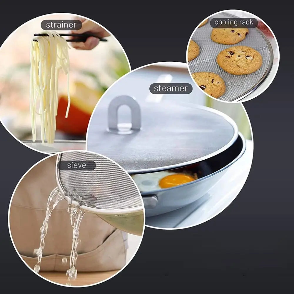 Splatter Screen Oil Proof Lid Stainless Steel Oil