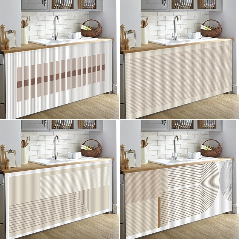 Vikama Minimalist Geometric Velcro Curtain Sink Cabinet Storage