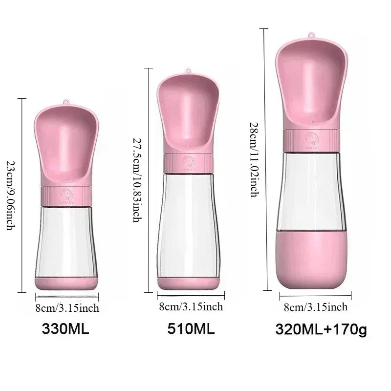 320ml Dog Water Bottle Food Container Travel In