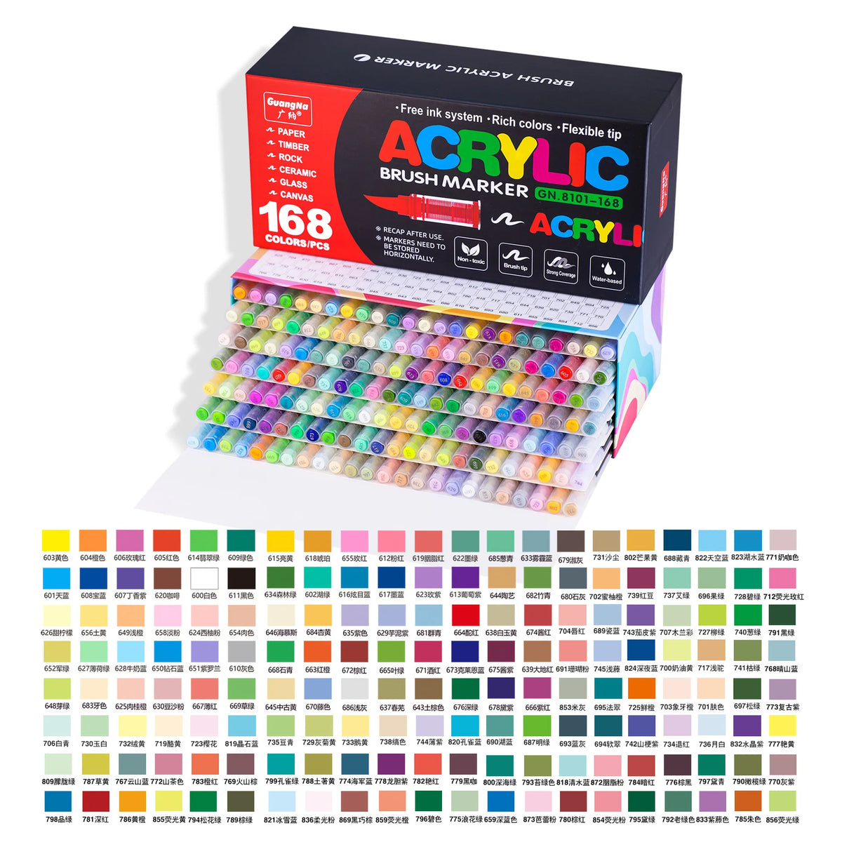 12-120 Colors Acrylic Paint Pens Markers Brush Tip