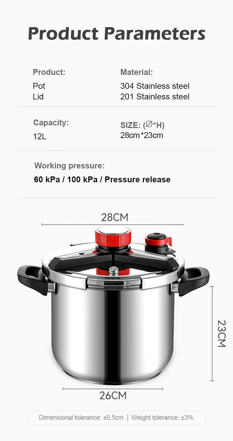 Fenghui 12l 304 Stainless Steel Pressure Cooker Ce
