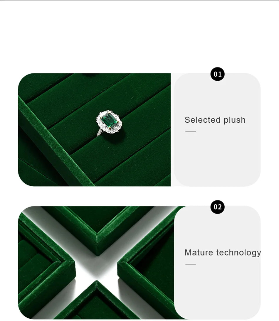 Woodten Green Premium Jewelry Display Tray Velvet Ring