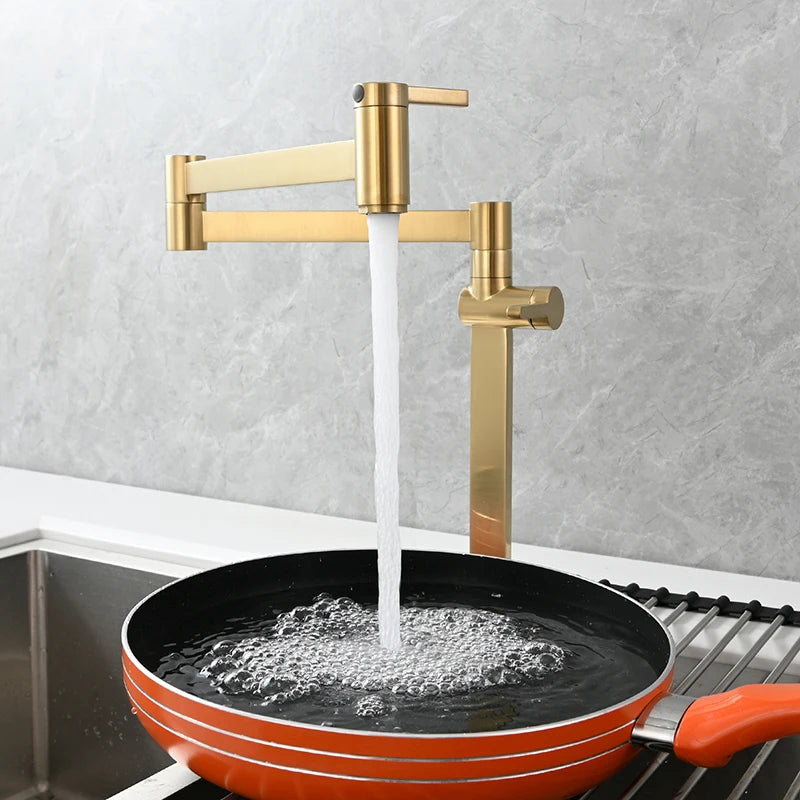 Ciencia Brass Pot Filler Faucet Deck Mount Stove
