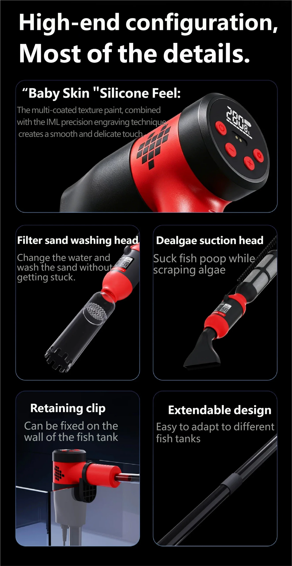 Rechargeable Electric Aquarium Water Changer Gravel Cleaning Pump