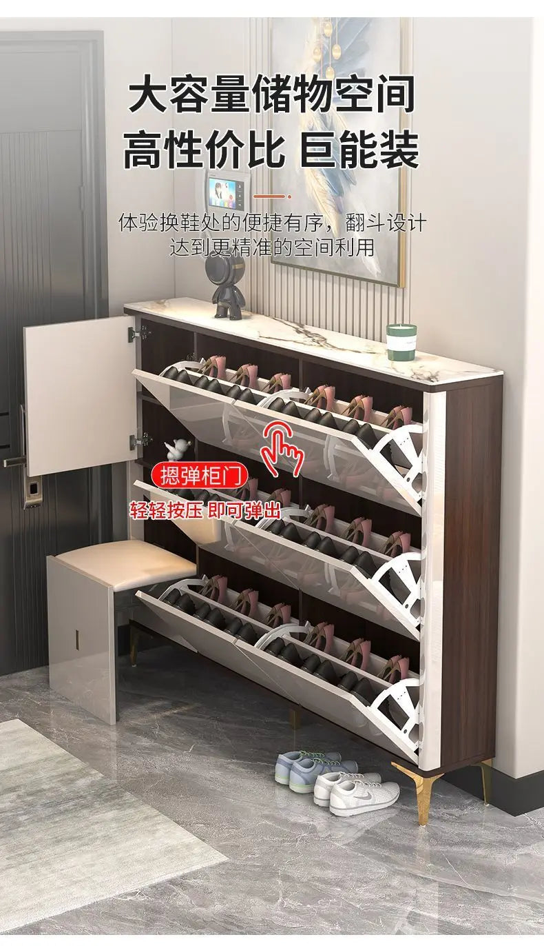 Luxury Ultra-Thin Shoe Cabinet Organizer Storage Living Room
