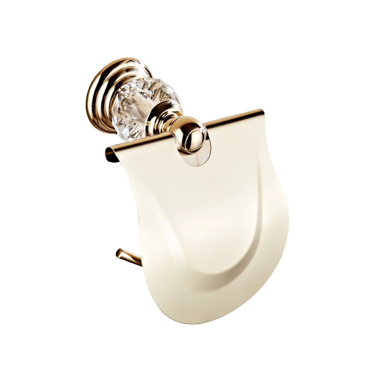 Shower Shelf Toilet Paper Holder Golden Crystal Wall