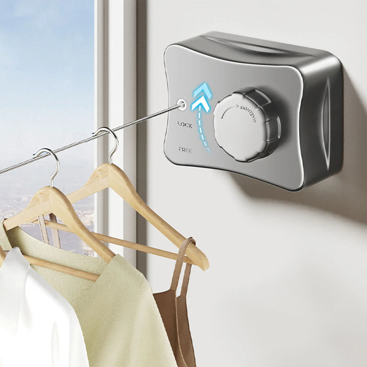 1m/4 2m Retractable Clothesline Stainless Seel Clothes-Drying