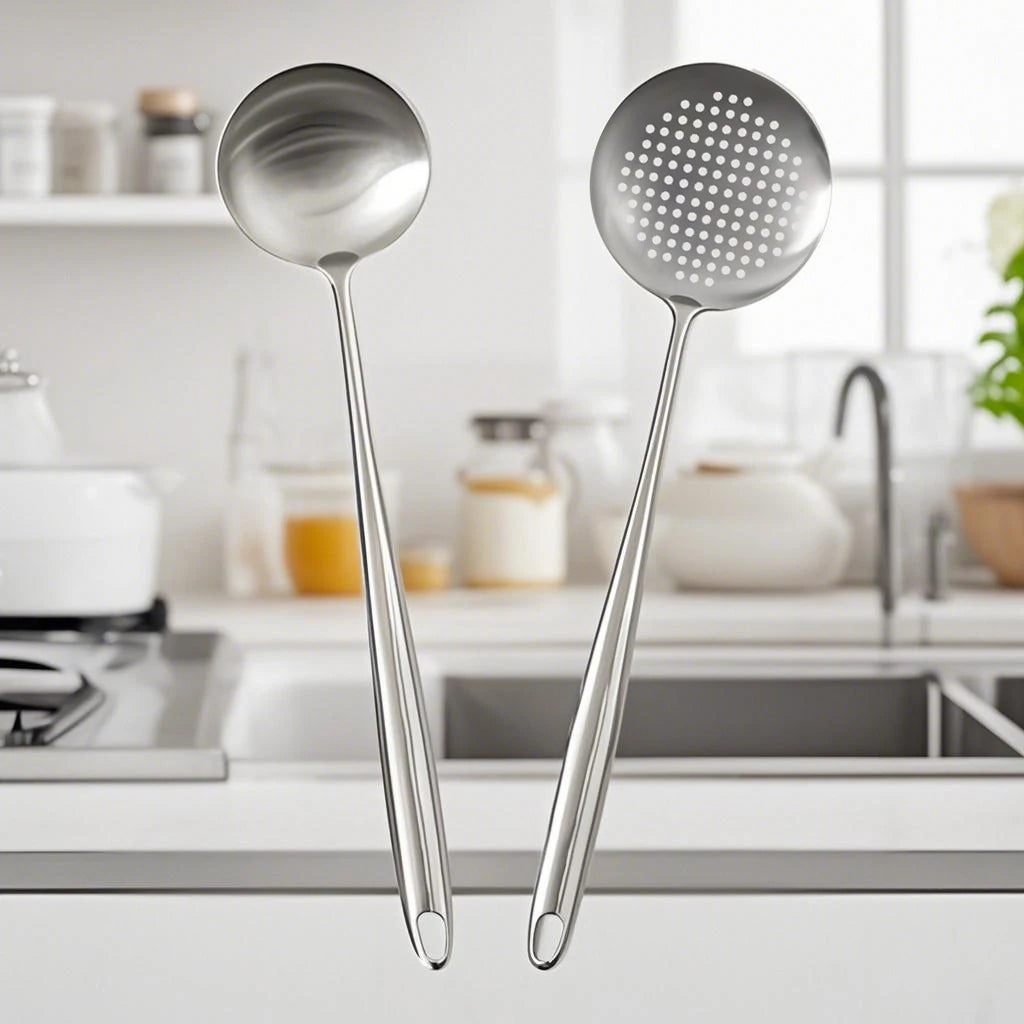 Utensils Food Stainless Steel Wok Spatula Ladle Skimmer