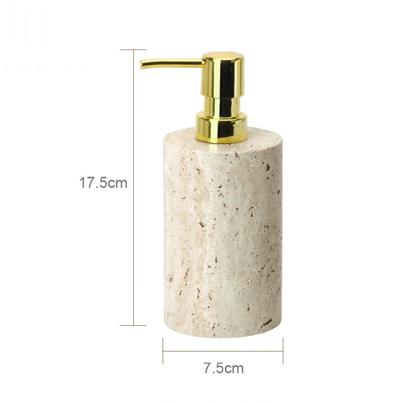Beige Travertine Bathroom Natural Marble Soap Dispenser Soap