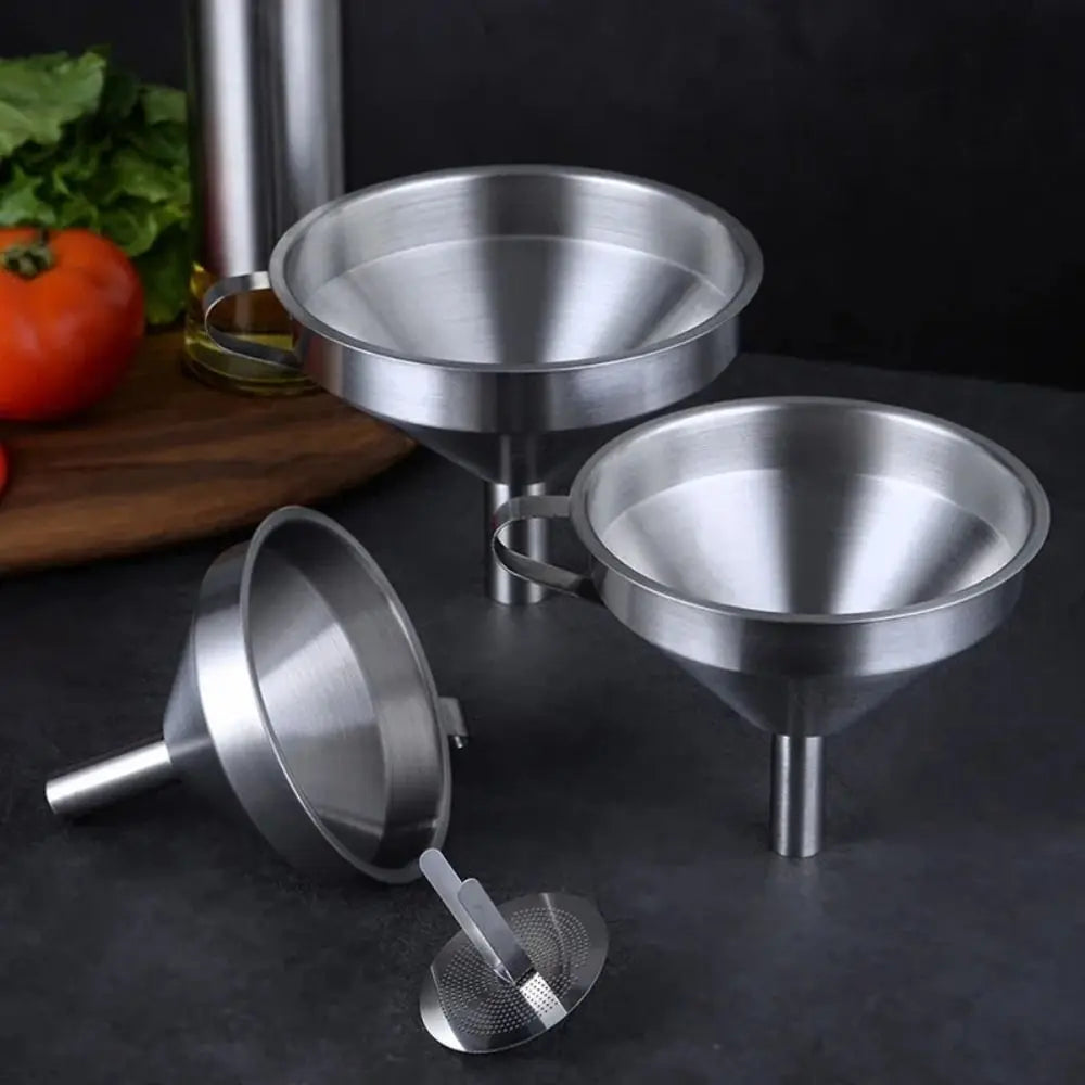 Stainless Steel Funnel Oil Liquid Metal Funnel Detachable