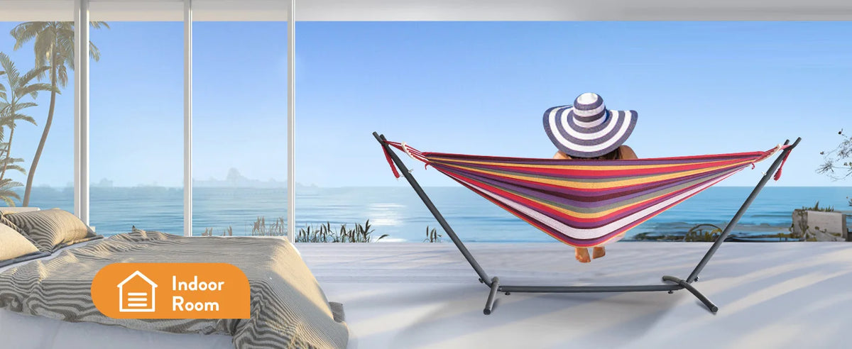 Gyroor Hammock Adjustable Stand- Stylish Hammock Bed W/Storage