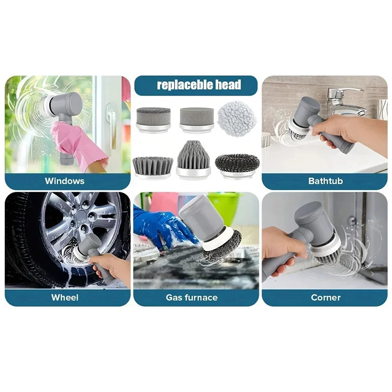 Multi Functional Handheld Electric Cleaning Brush Dishwashing