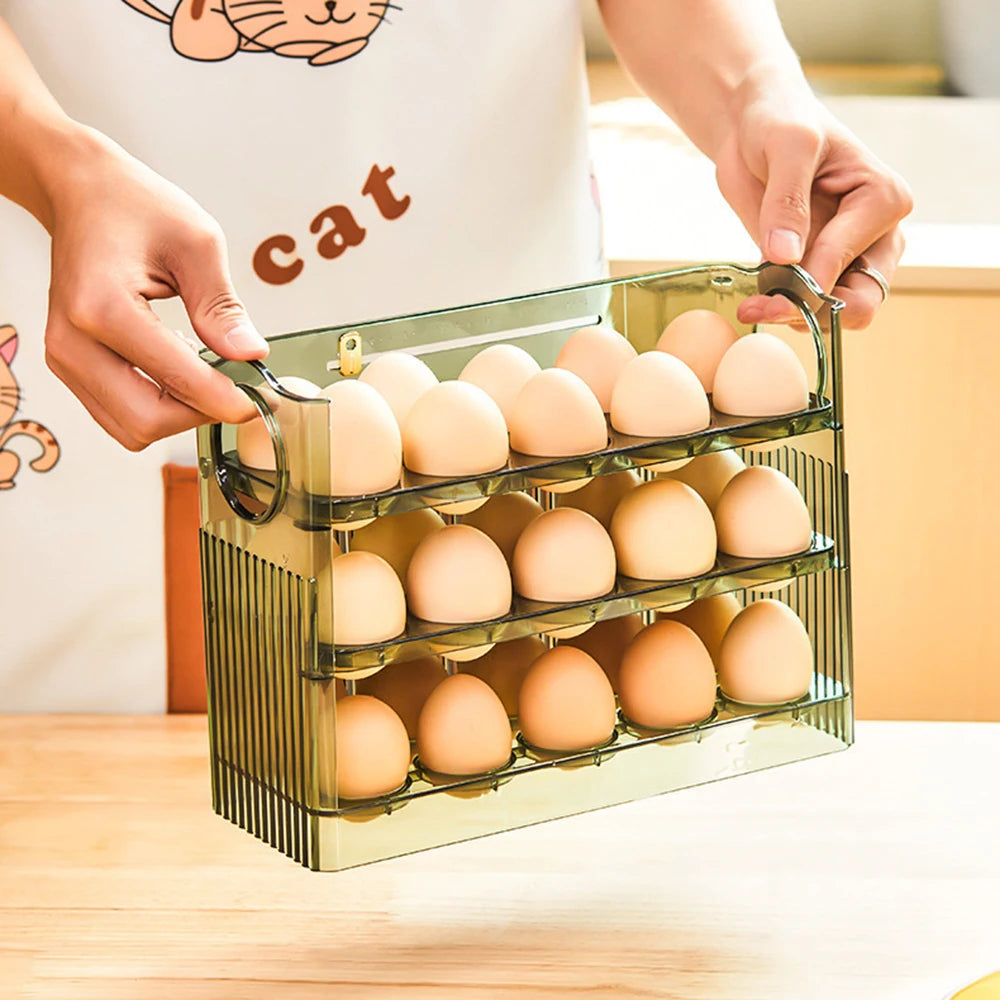 Three-Layer Flippable Egg Holder 30 Eggs Egg Storage