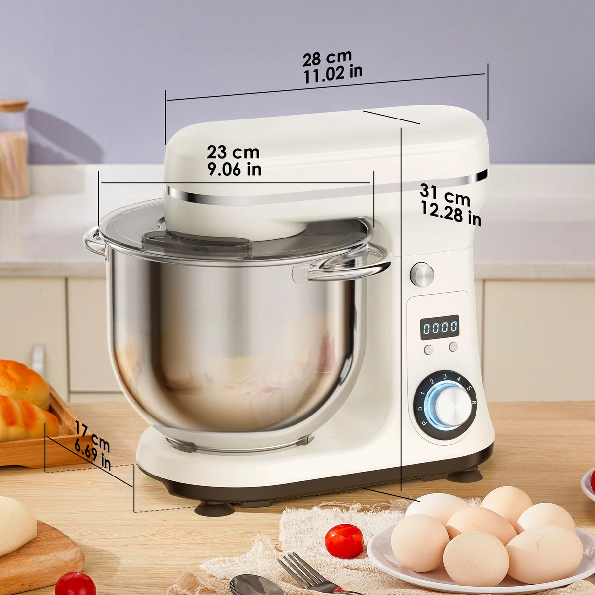 Biolomix 6-Speed Food Stand Mixer 1200w Dc Quiet