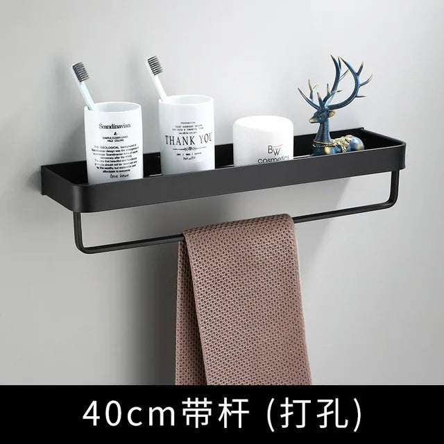 Bathroom Shelf Black Bathroom Shampoo Shower Storage Rack