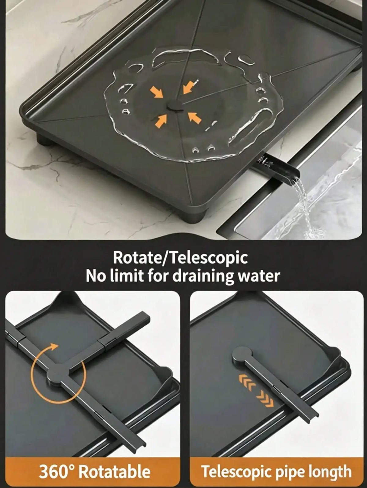 Tier Dish Drying Rack Drain Tray Large Countertop