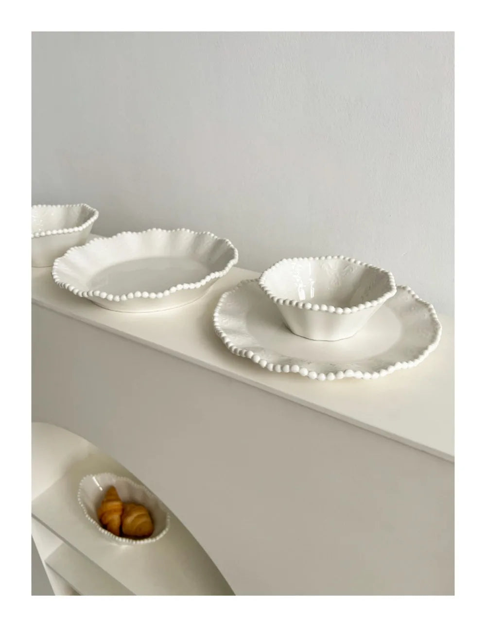 Ceramic Pearl Plates & Bowls - Practical Breakfast