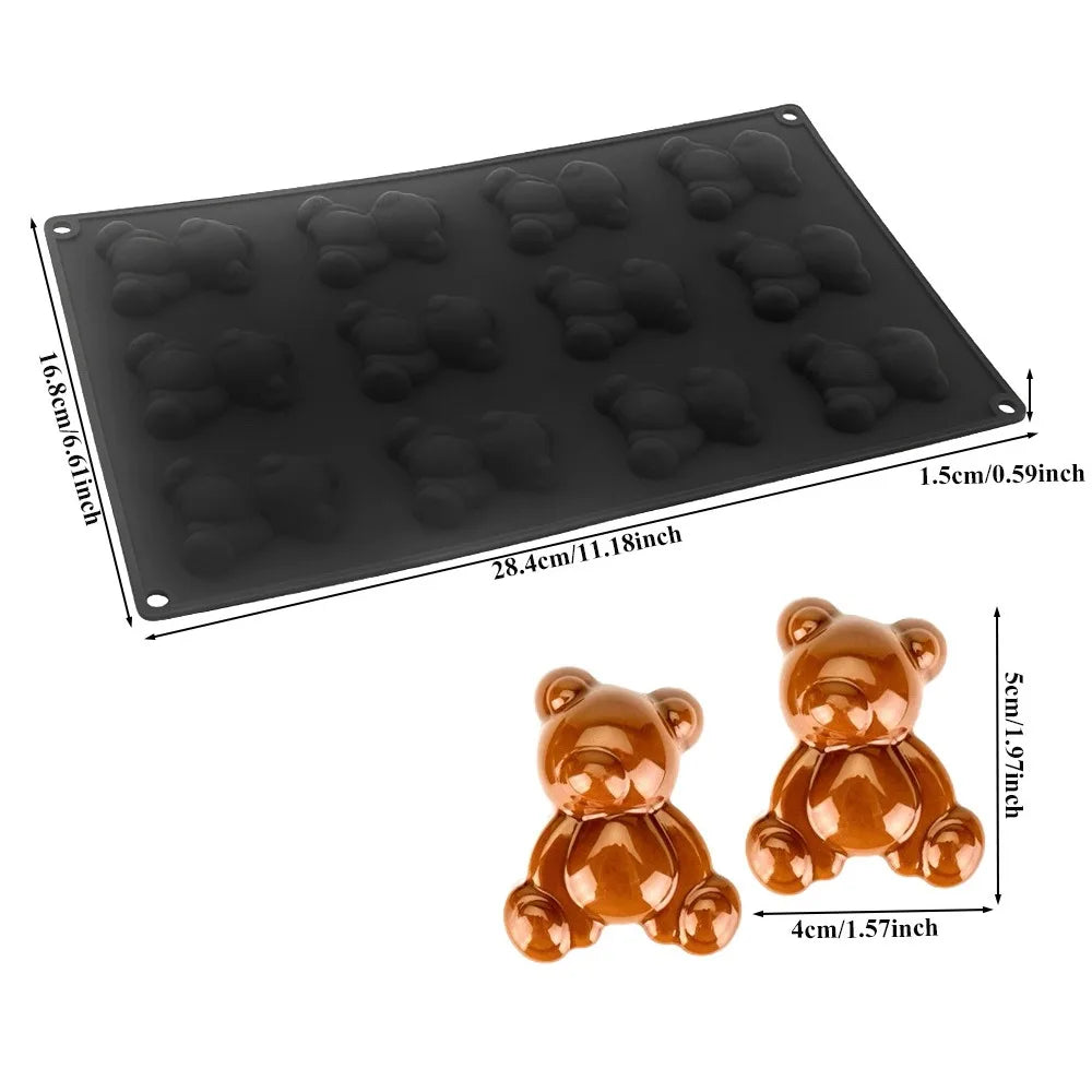 6/8/12 Cells Baking Cake Molds Little Bear Shape