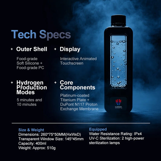 Bestselling 8000ppb Intelligent Hydrogen Water Bottle Spe/Pem