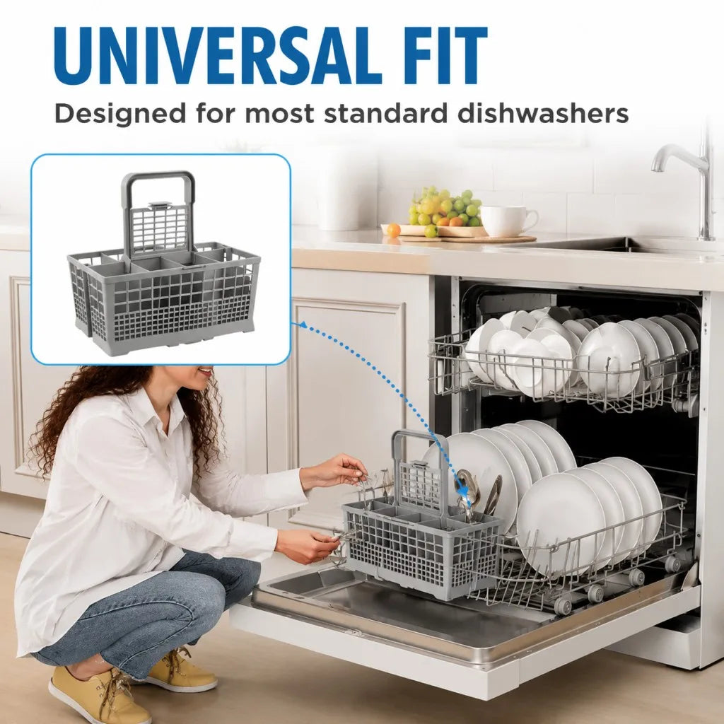 Dishwasher Cutlery Basket Handle Utensil Storage Organizer