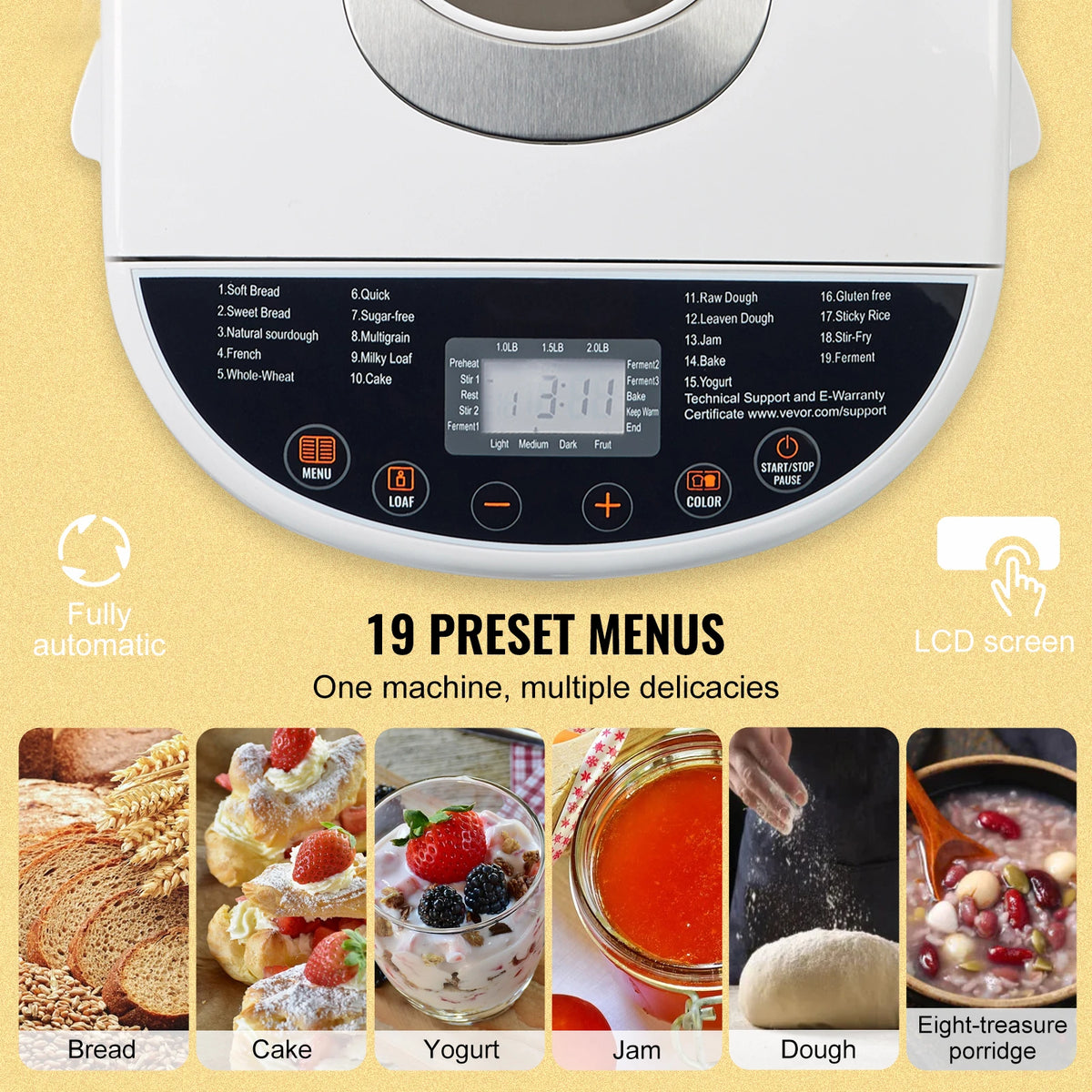 Succebuy Bread Maker 19-In-1 Lb Dough Machine Nonstick