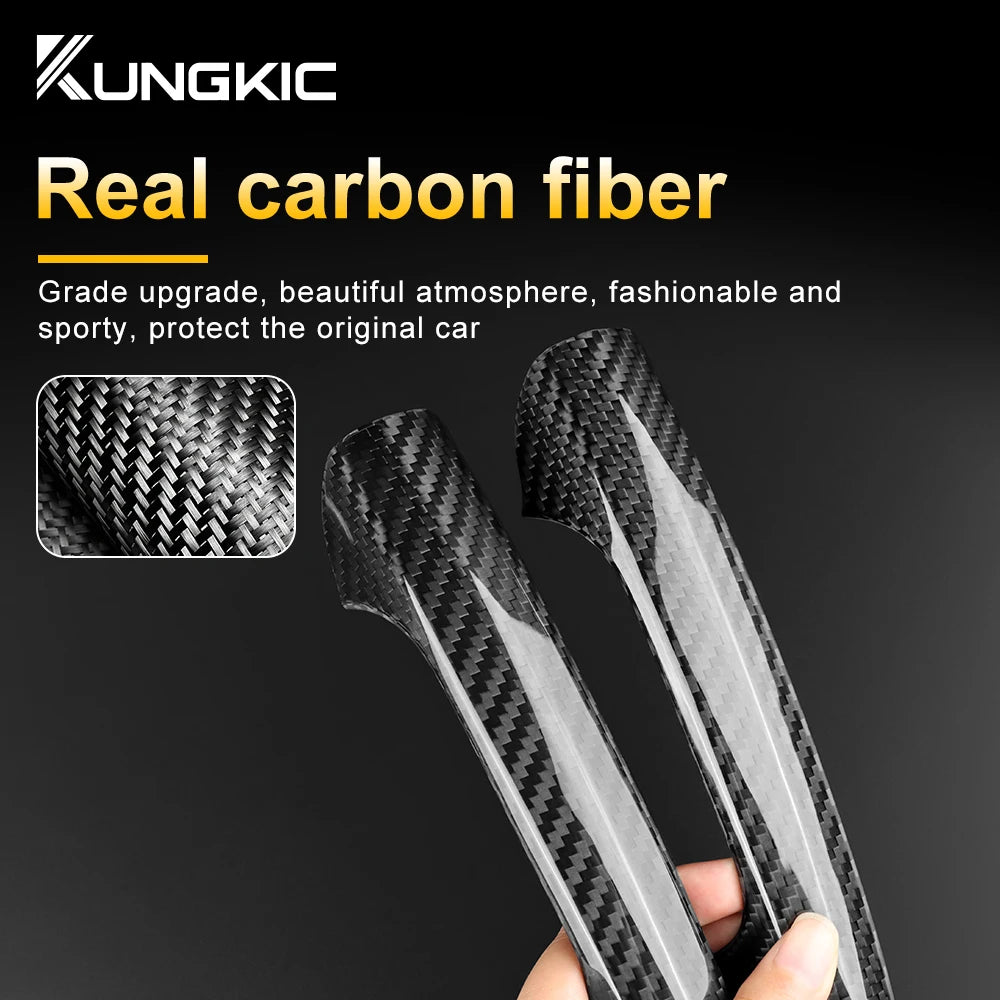 Real Hard Carbon Fiber Door Handle Cover Fiat