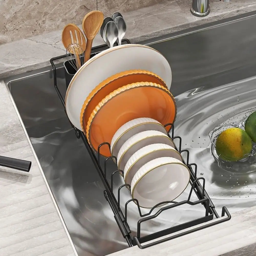 Non-Slip Expandable Dish Drying Rack Large Capacity Draining