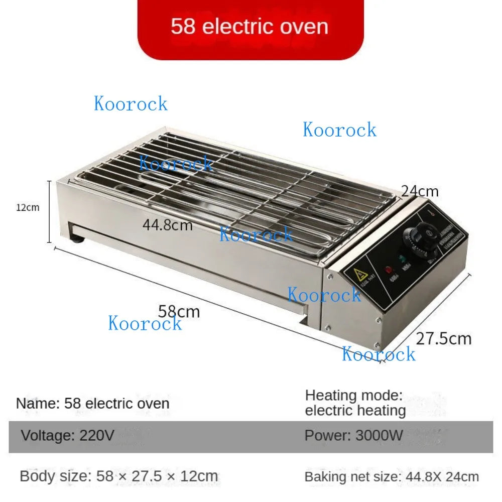Electric Barbecue Grill Commercial Smoke-Free Indoor Stainless