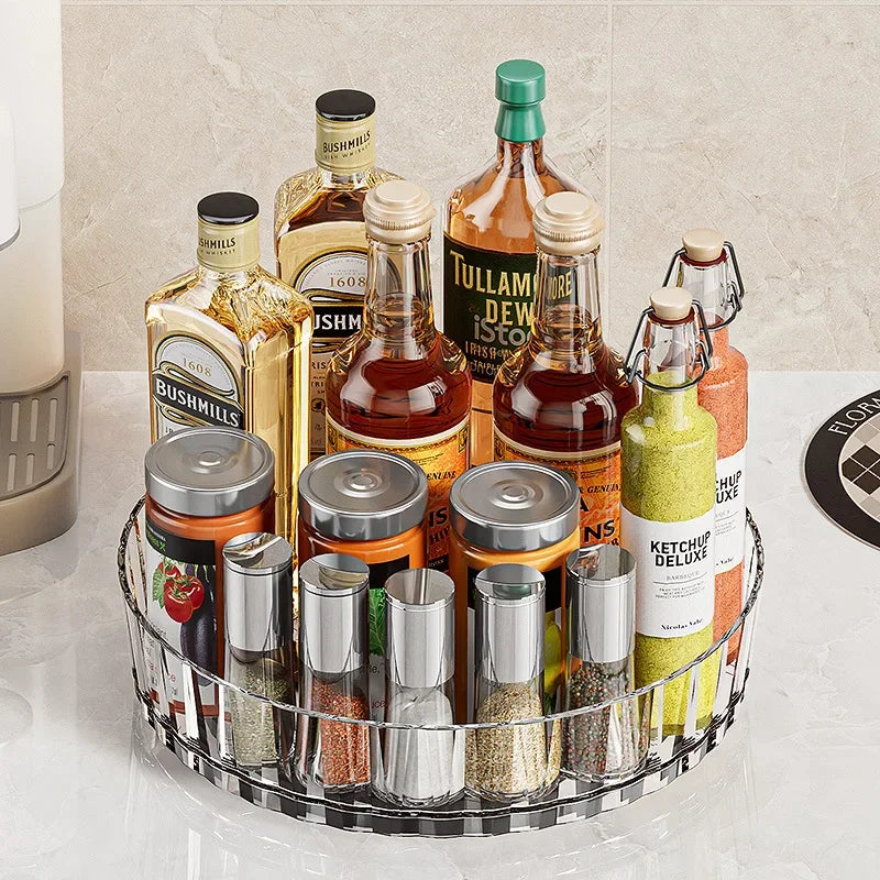 360 Rotating Seasoning Storage Tray Pantry Cabinet Turntable