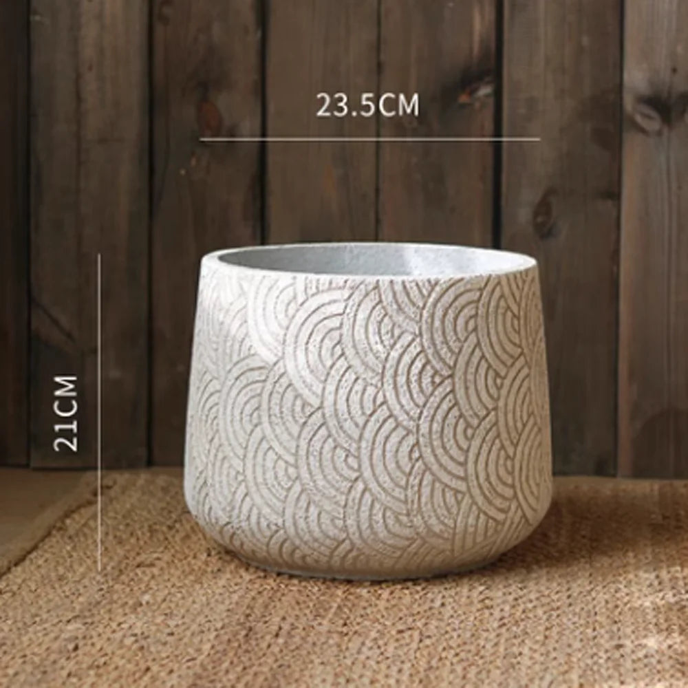 Nordic Art Texture Large Flowerpot Silicone Mold Concrete