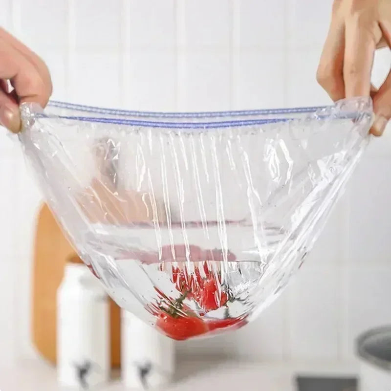 Reusable Disposable Food Cover Plastic Wrap Durable Elastic