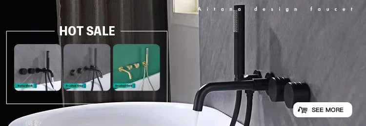 Luxury Brass Gun Gray Faucet Digital Display Intelligent