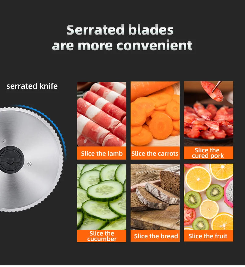 Divedeer Electric Deli Meat Slicer Sus 420 Stainless