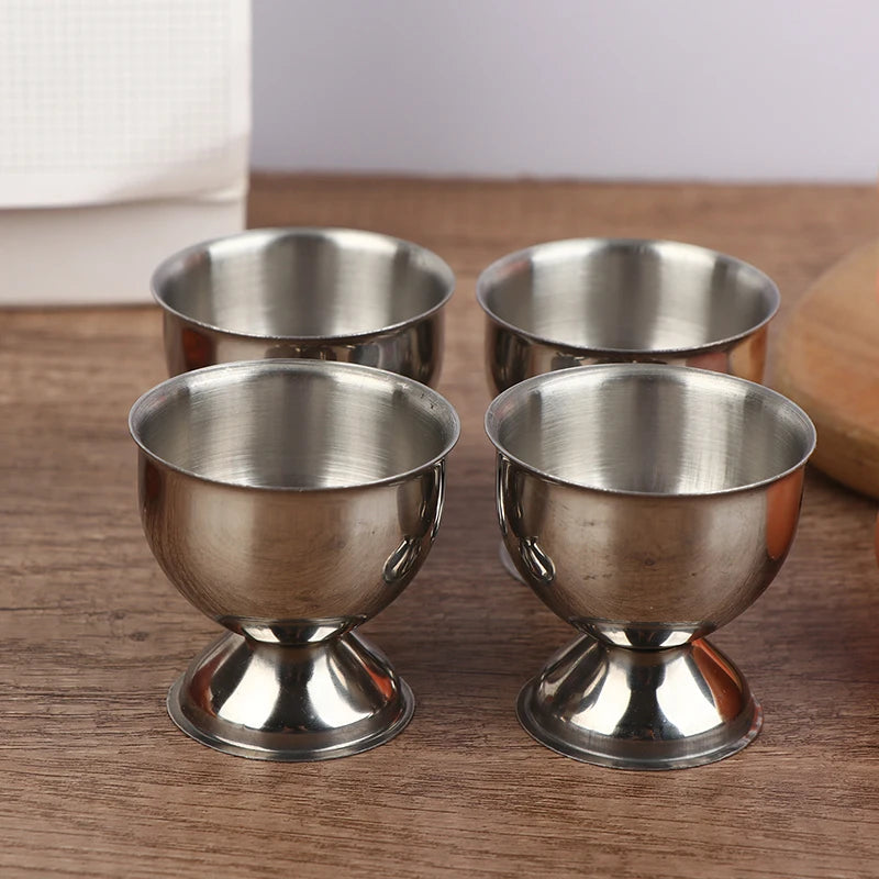 4pcs Egg Cups Handy Stainless Steel Boiled Egg