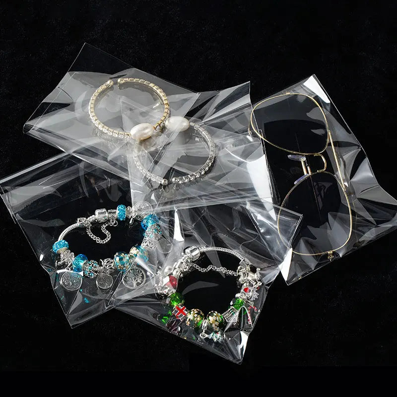 100-500pcs Clear Opp Self Adhesive Bags Transparent Plastic