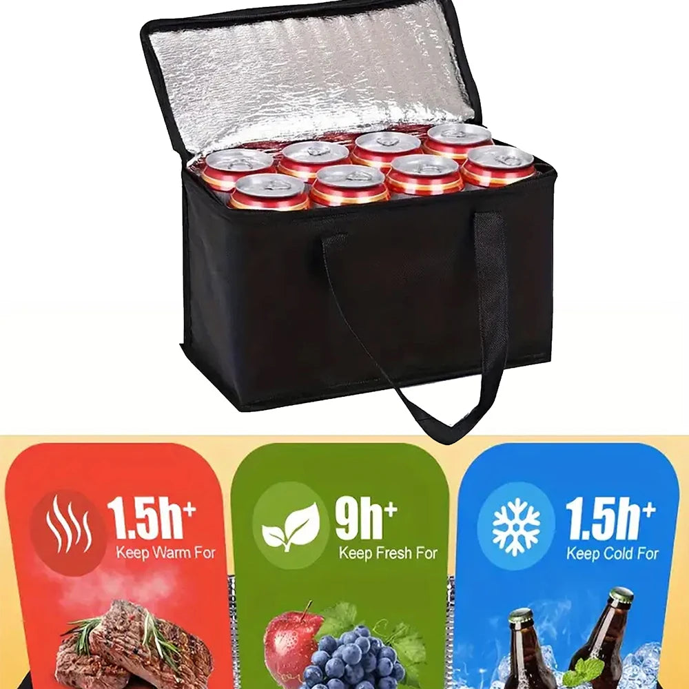 1pc Large Insulated Food Bag Reusable Foldable Cold