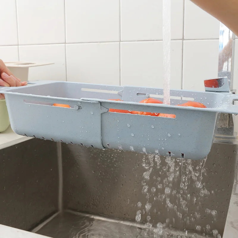Adjustable Dish Drainer Sink Drain Basket Washing Vegetable