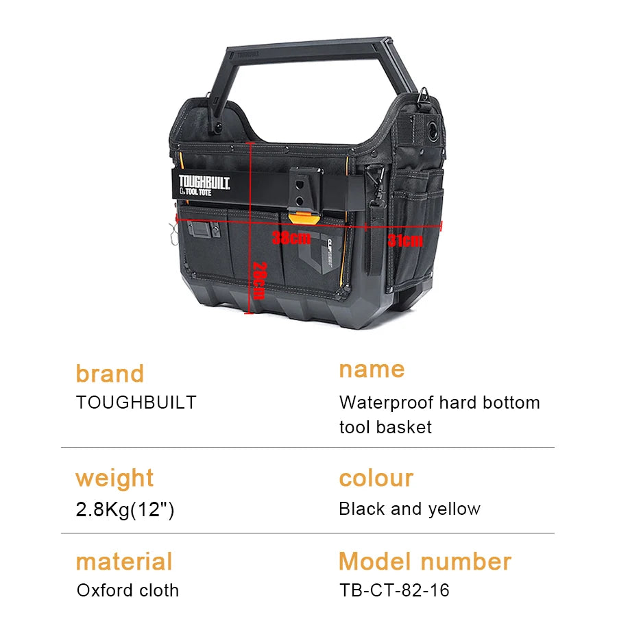 Toughbuilt Tb-Ct-82-12/Tb-Ct-82-16 Medium/Large Tote 1pcs Oxford