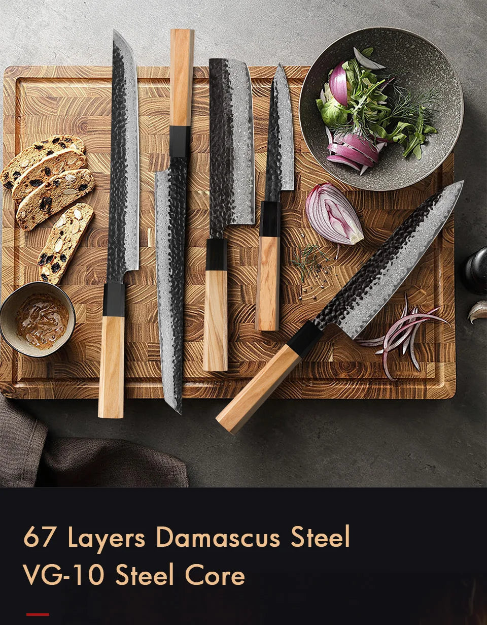Young Damascus Steel Knives Japanese Hand Forged Chef
